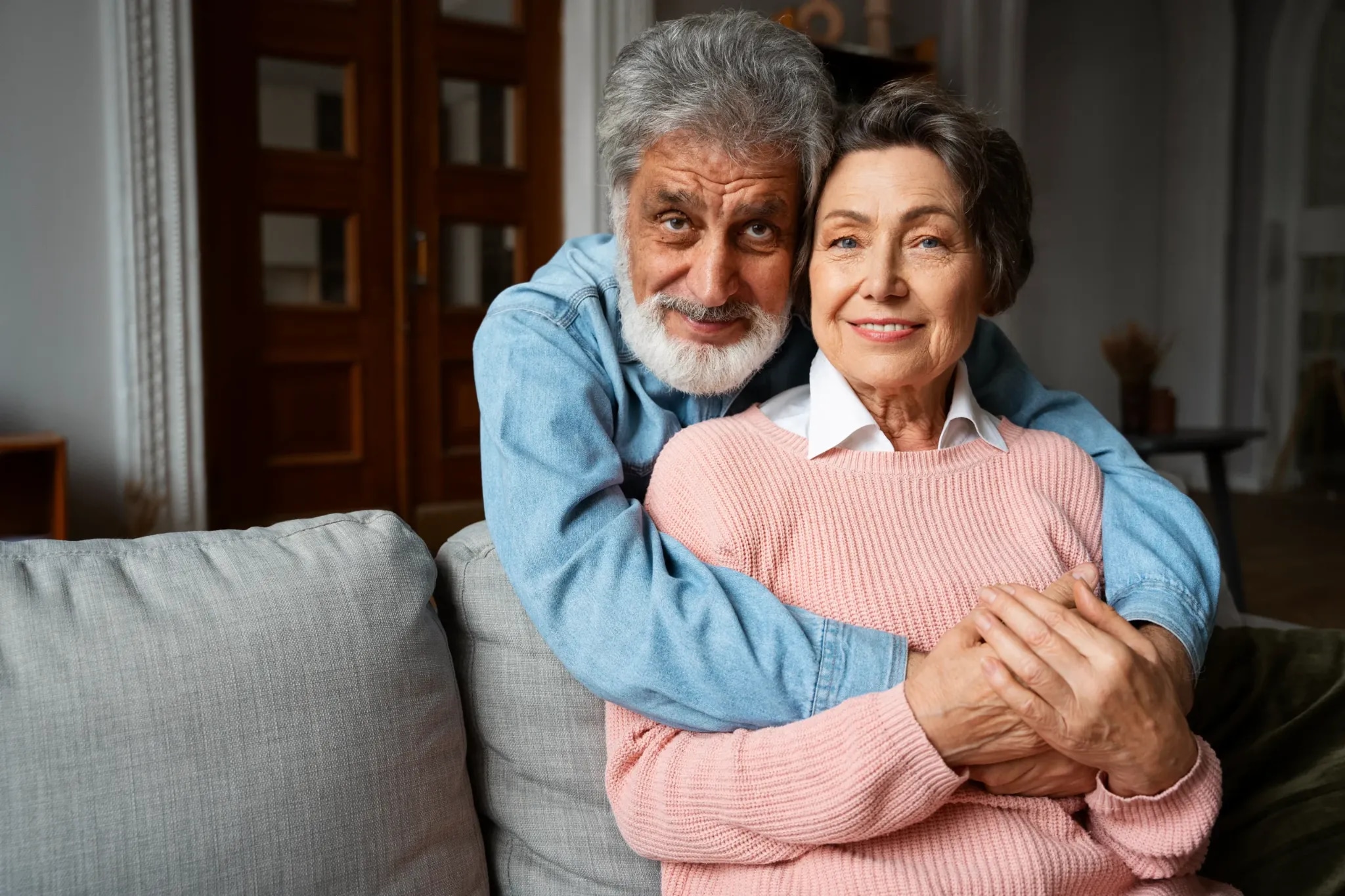Senior couple at home